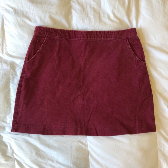 H&M Burgundy Corduroy Mini Skirt